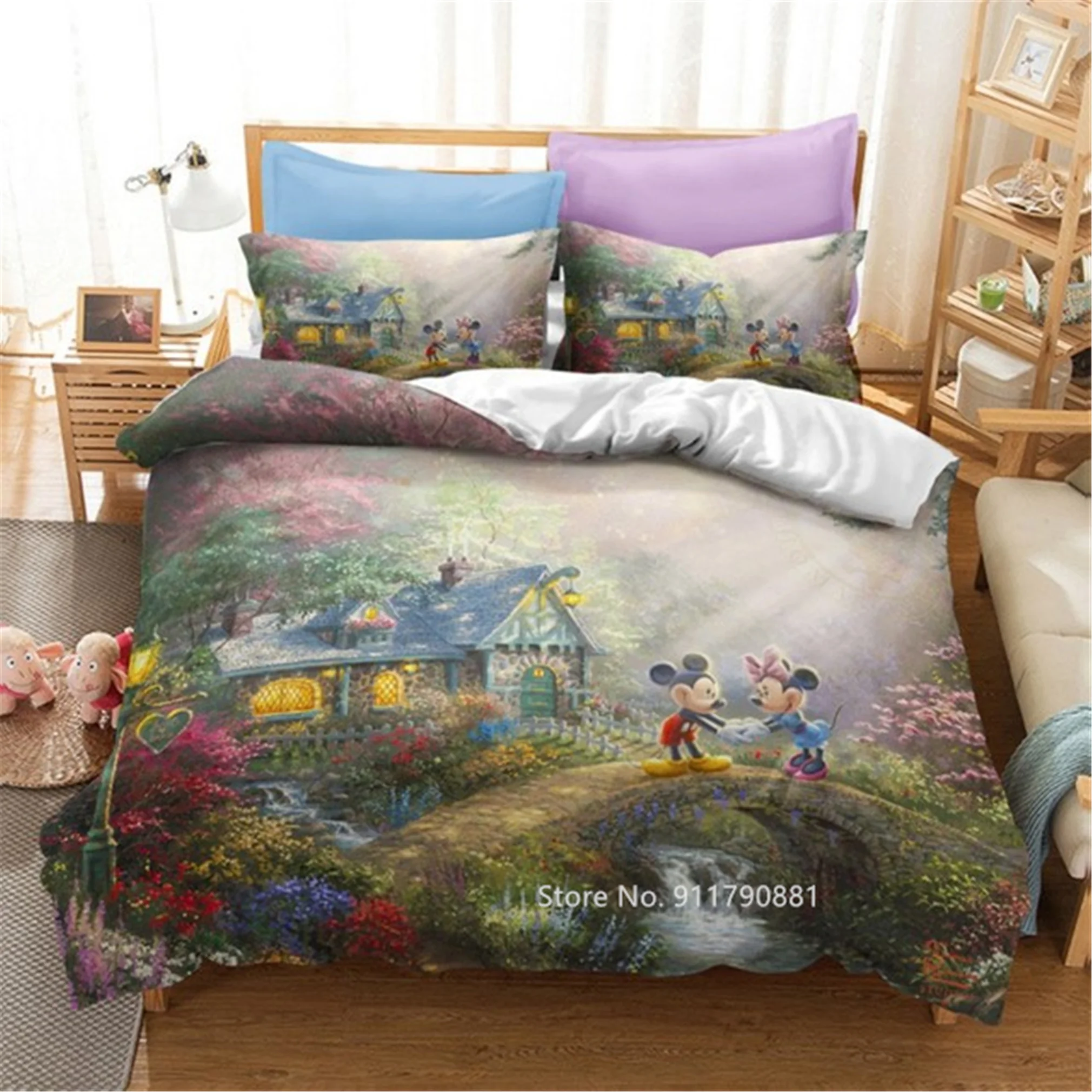

Disney Animated Character Bedding Set Cute Comfortable Duvet Bed Cover Pillowcase Children Bedroom Decoration Home Textile