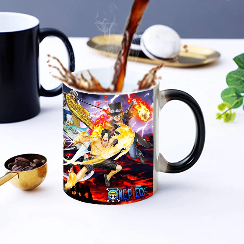 Аниме One Piece Luffy Zoro меняющая цвет чашка 11 унций студенческий завтрак офис кофе