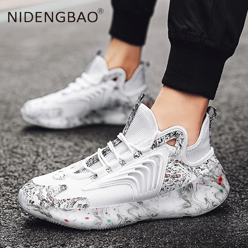 NIDENGBAO Men's Sneakers Trendy Sports Shoes Casual Running Shoes Breathable Lightweight Vintage Footwear Size 39-46