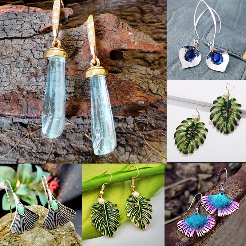 Этнические Серьги серебряного цвета с металлическими листьями для женщин