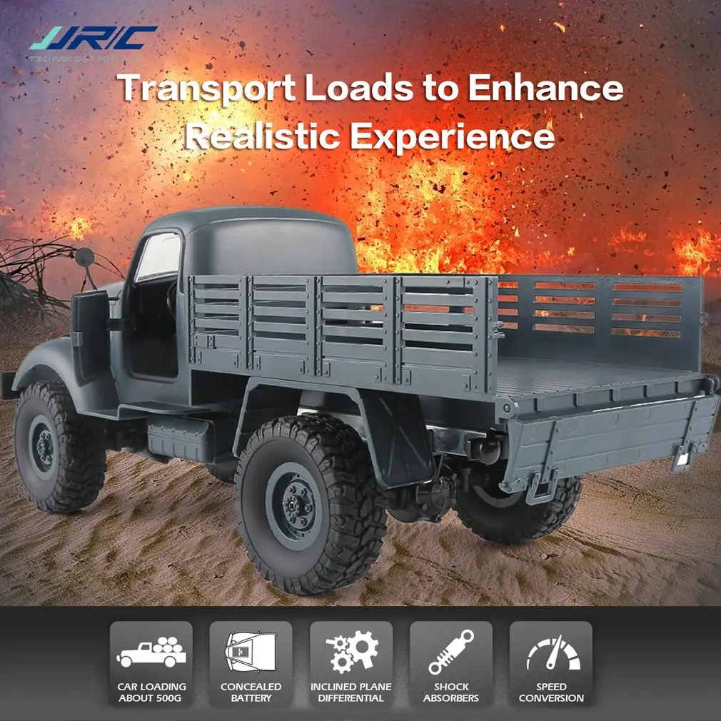 JJR/C 1:16 автомобиль с дистанционным управлением 2 4 г 6WD отследил внедорожный