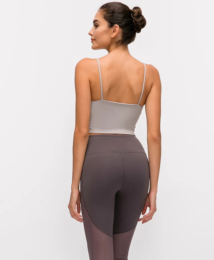 Imlario Классическая майка для занятий йогой Bralet, мягкая, облегающая, Спортзал Бодибилдинг, укороченный топ, пуш-ап, нейлон, однотонные тренировочные утягивающие майки