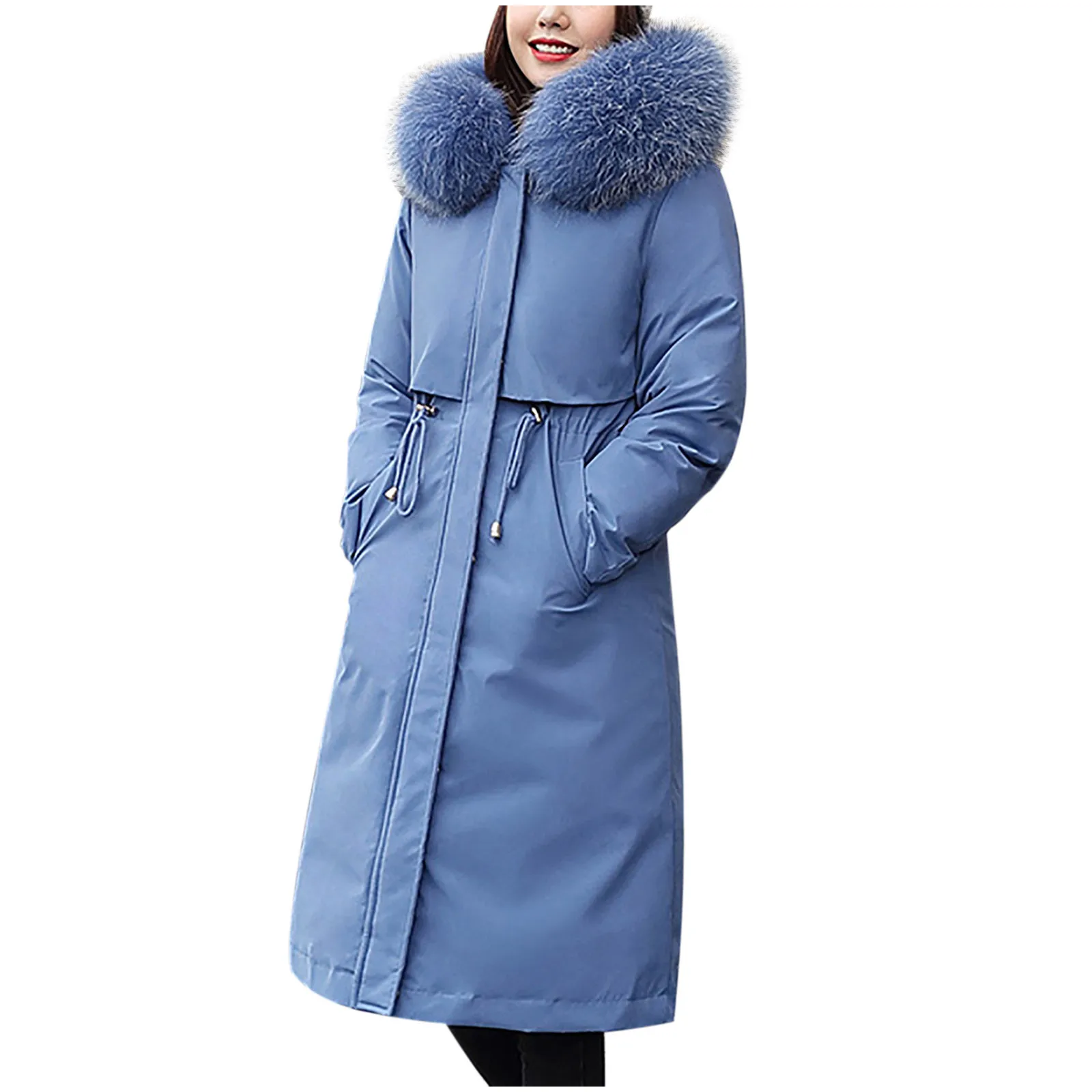 

Korean Style Winter Women Down Jacket Oversize Loose Hooded Female Puffer Jackets Long Padded Solid Womens Down Coat