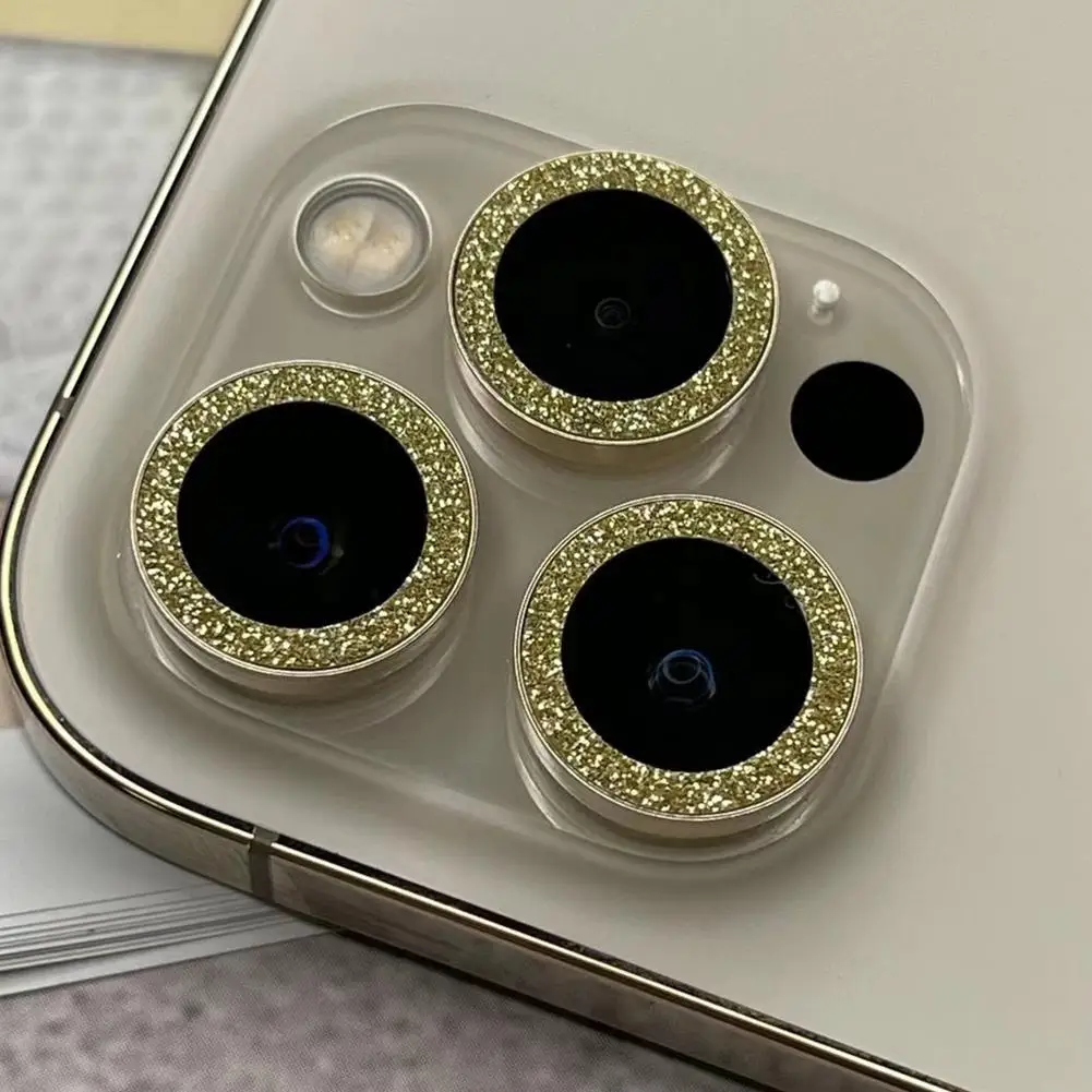 

Lens Protector For Iphone 12 Series Diamond Camera Lens Ring Colorful Tempered Glass Shiny Protector Metal Lens Case Y7O9