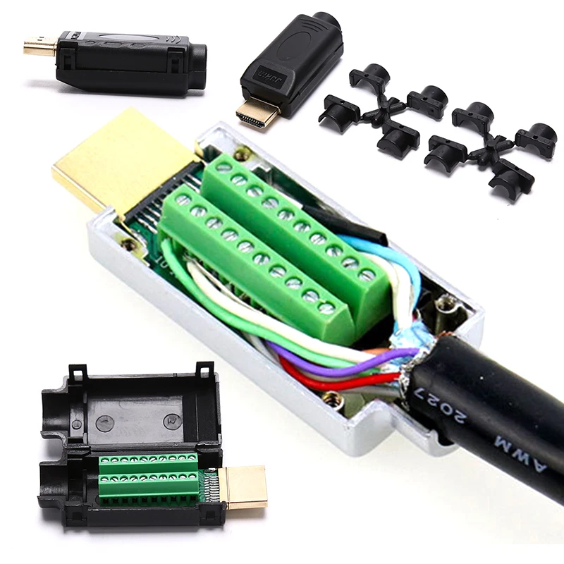 Переходник HDMI 2 0 с разъемом для 20P клеммной платы корпусом|Соединители| |