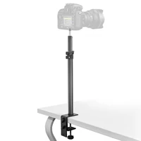 tabletop light stand clip stand 36 60cm adjustable metal desk mount c clamp monopod for dslr camera ring light video panel light