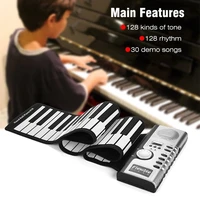 61 keys electronic portable silicone flexible hand roll up piano built in speaker midi out keyboard organ instruments