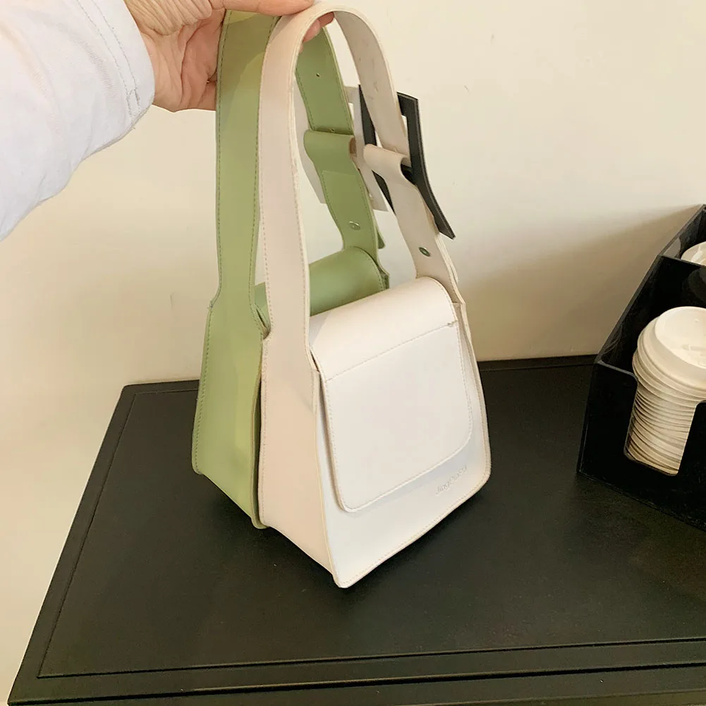 

Women Solid Color PU Leather Shoulder Bag Fashion Ladies Small Handbags Simple Underarm Purse Stylish Shoulder Pouch