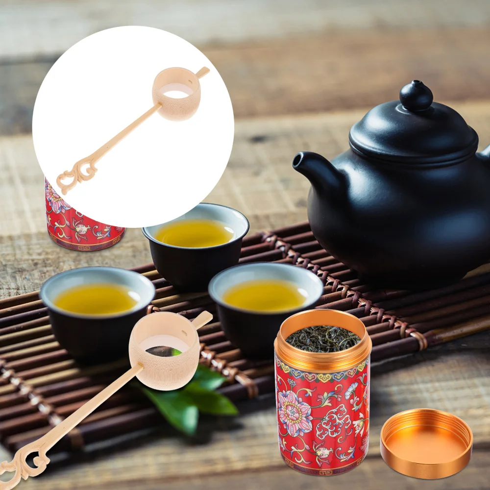 

Natural Tea Bamboo Strainer Tea House Home Office Long Handle Tea Filter