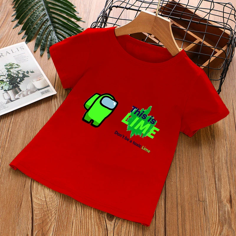 

Girls T-shirts Boys Clothes Football Shirt Tops for Girls 2021 Summer Among Us Tshirt Children's clothing T-shirt Girls Clothes