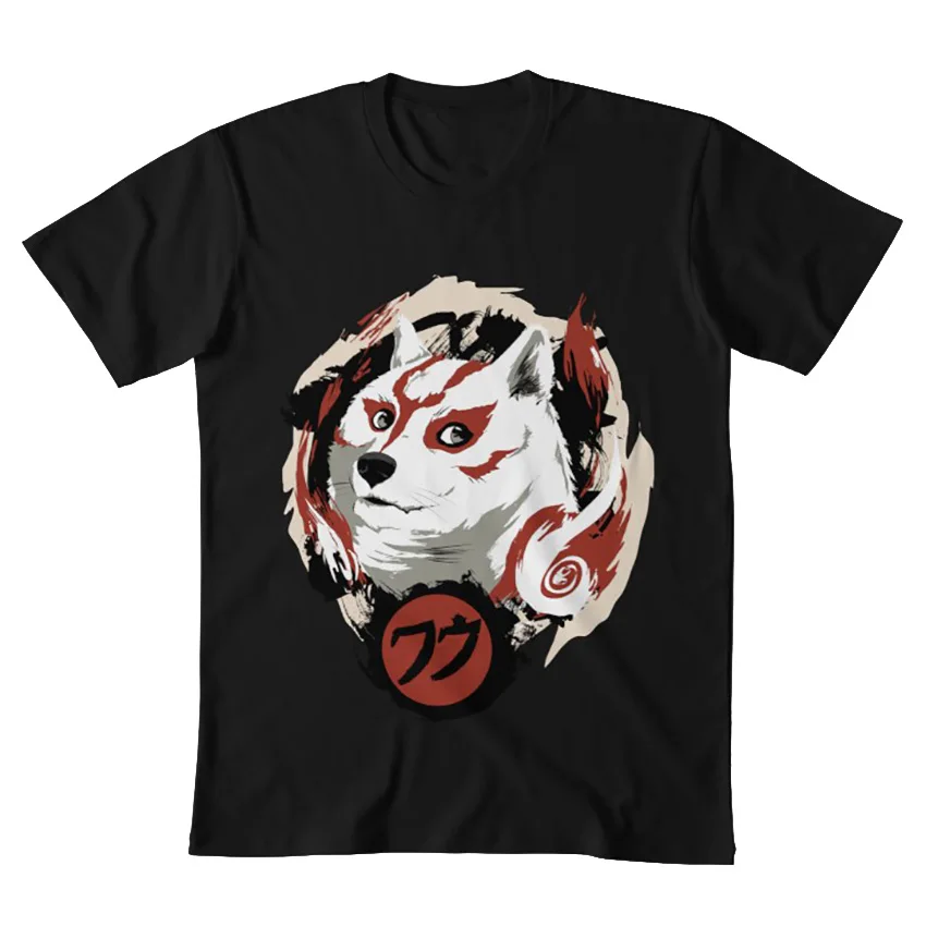 Очень удобная футболка doge okami amaterasu meme забавная классная wow jimiyo wolf Интернет-игры |