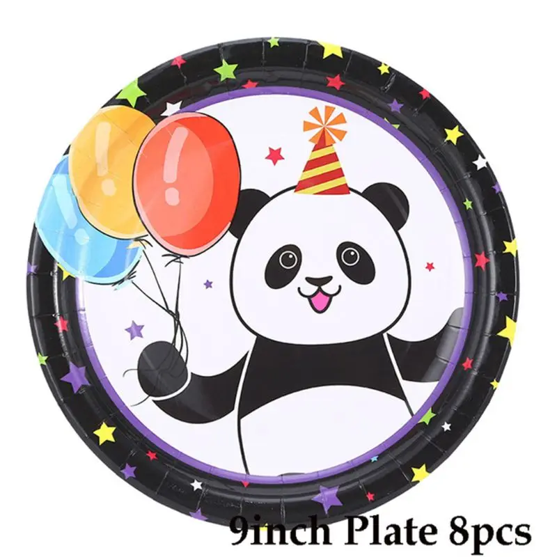 Вечерние одноразовые тарелки в форме панды декорации на день рождения для