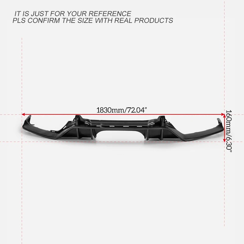 Автомобильные аксессуары OEM Стиль углеродного волокна задний диффузор глянцевая