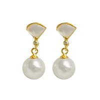 14k gold jewelry real gold classic pearl earrings fine accessories for wedding engagement party for girlfriendwife gift