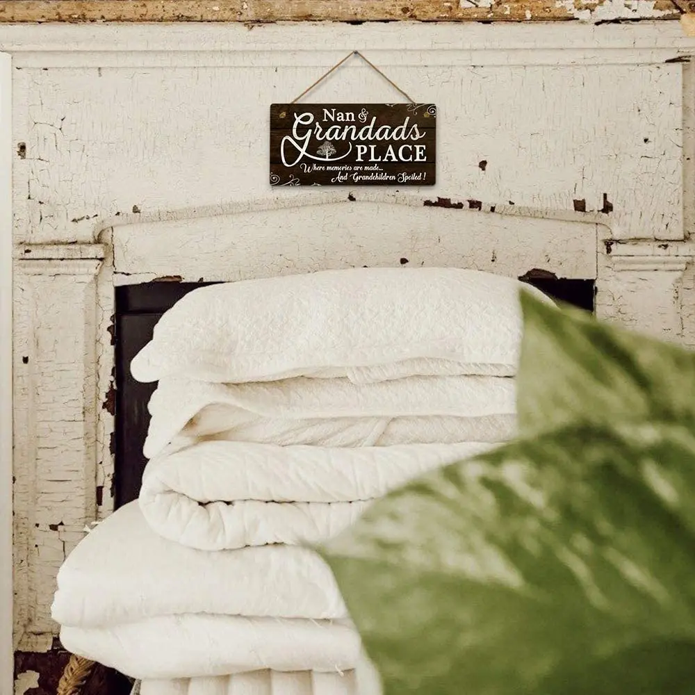 

Putuo Decor Nan Grandads Place Sign Gift for Grandpa Grandma 12 x6 Inches