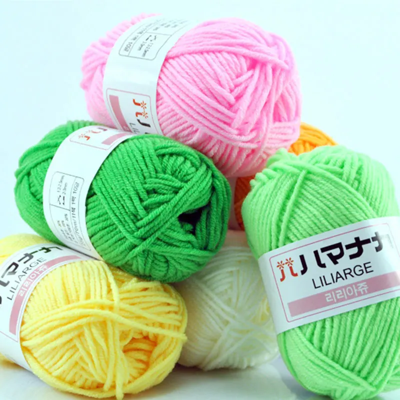 Jiwuo 4 нити молочного хлопка ручной работы Вязание крючком для детей ручная вязка