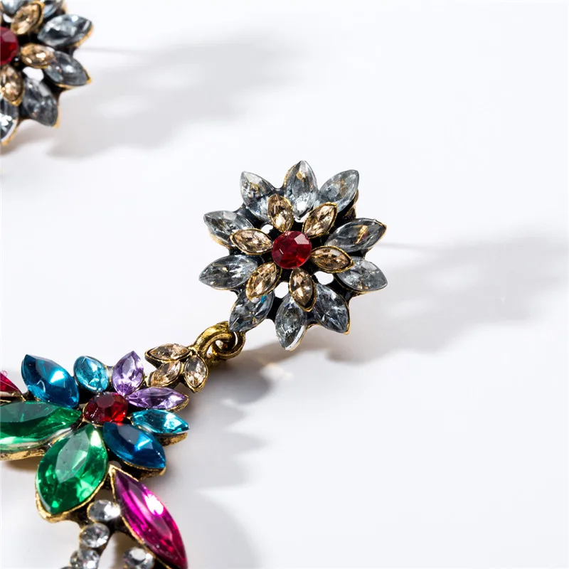 Мода 2019 европейский стиль большие серьги акриловые цветочные блестящие Модные