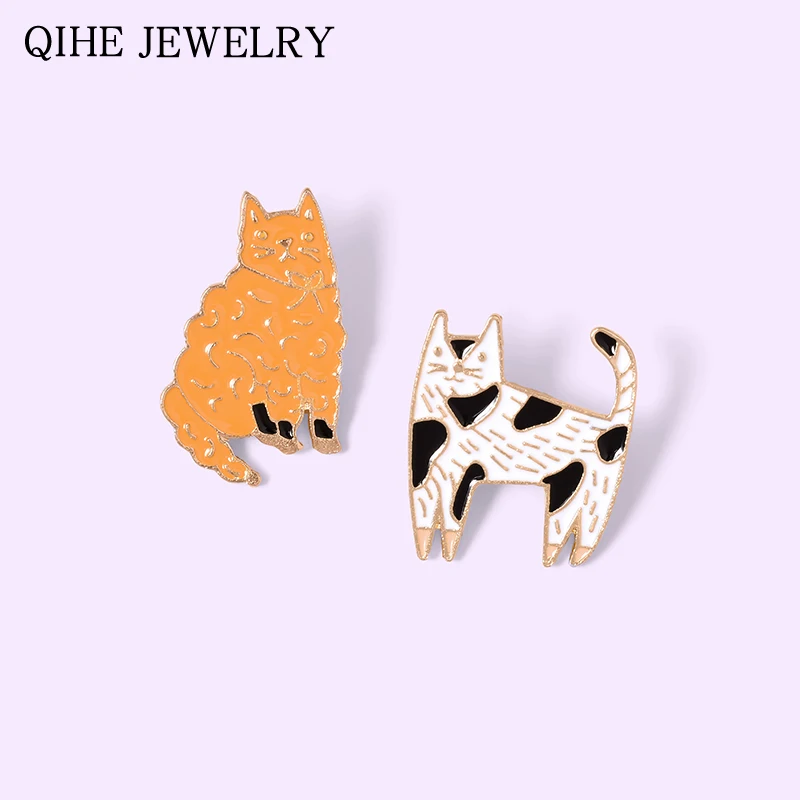 Милые кошки эмалированная заколка забавные животные котенок кудрявые волосы