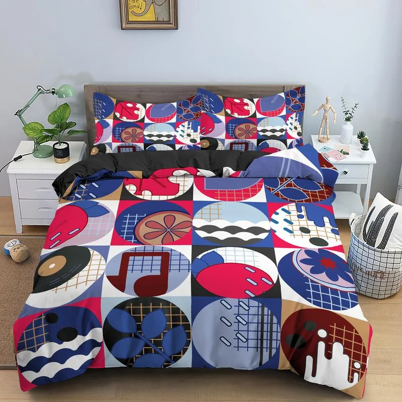 

Geometry Printed Pattern Bedding Set for Bedroom Soft Beddings Comfortable Duvet Cover Single Twin Double Full Queen King Size