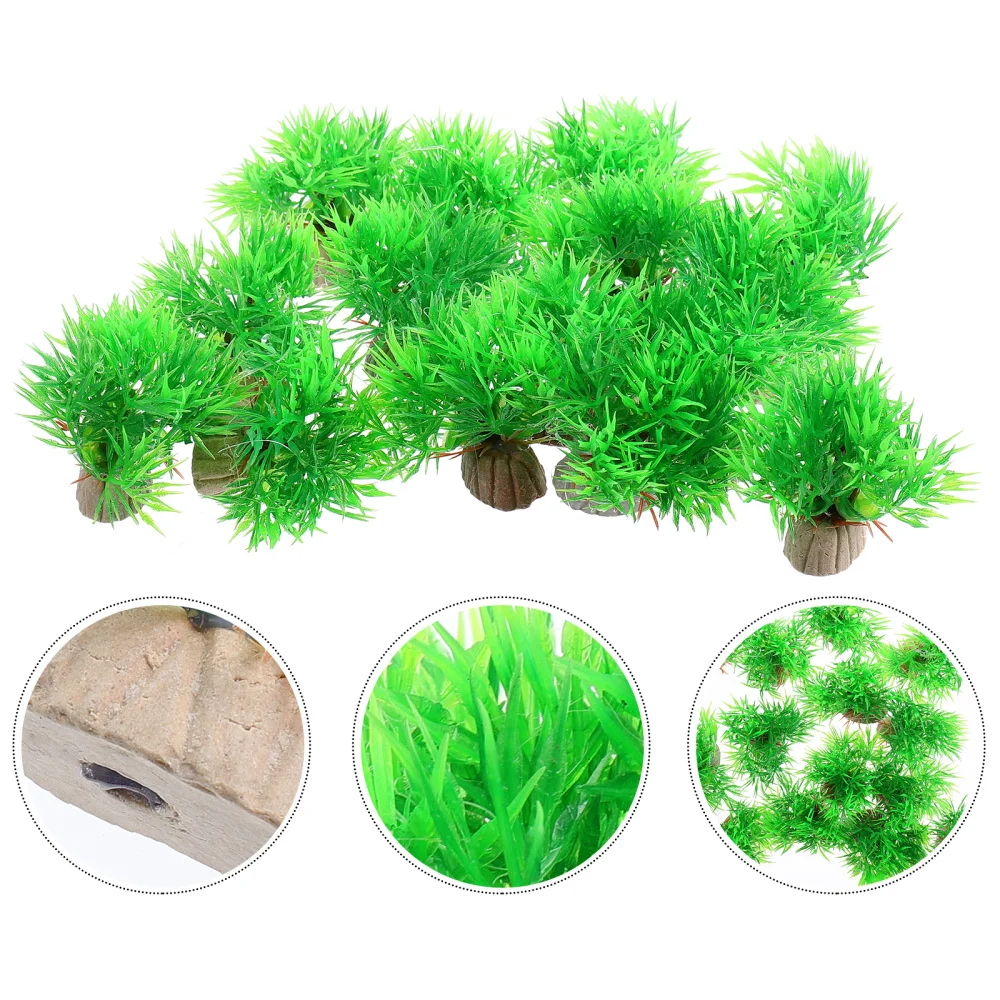 

15pcs Delicate Fake Aquatic Plants Aquarium Simulation Plants Decor (Green)