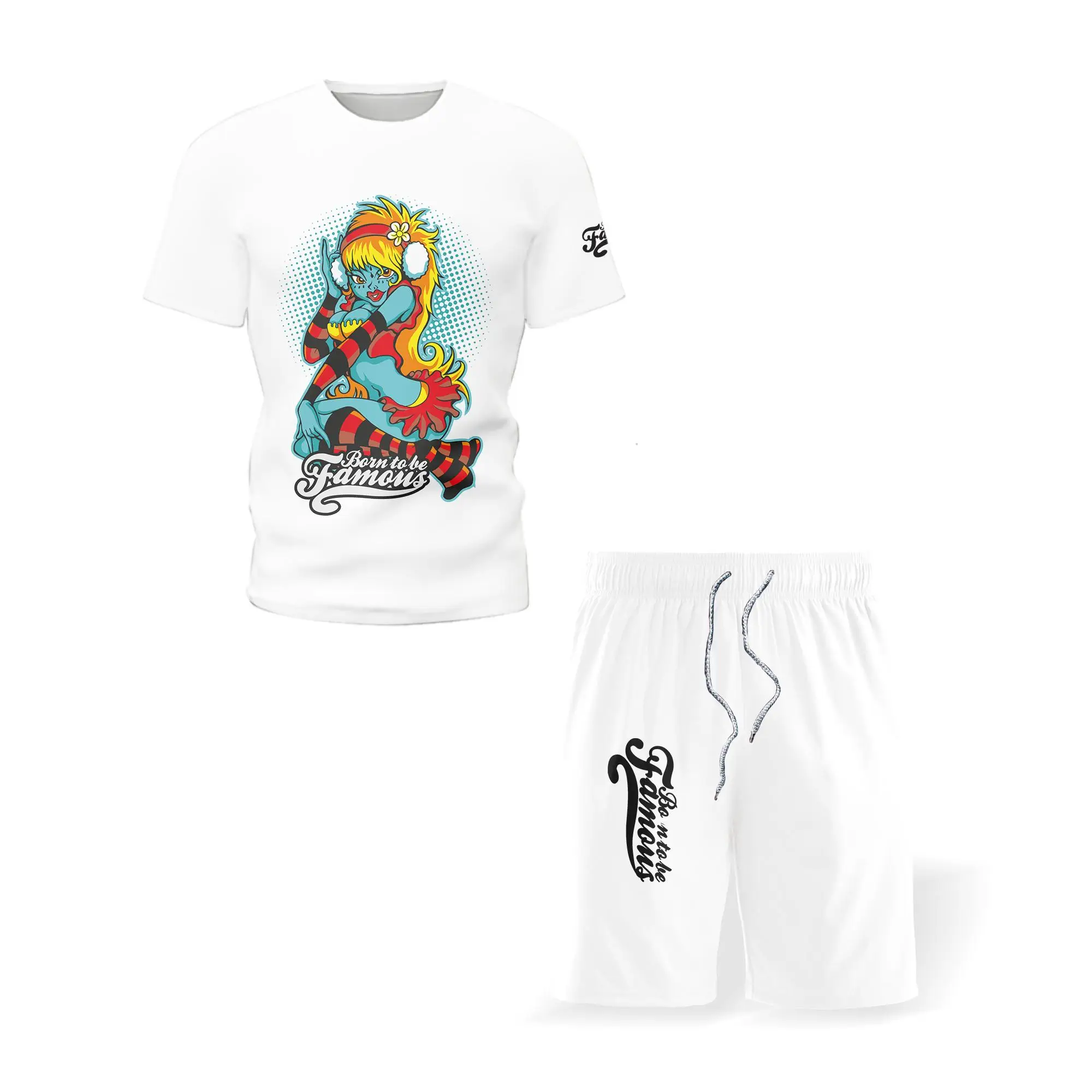 

Summer men's suit Summer men's fashion suit Two-piece men's shorts short sleeve men's suit 3d printed sweatpants2021 S-5XL