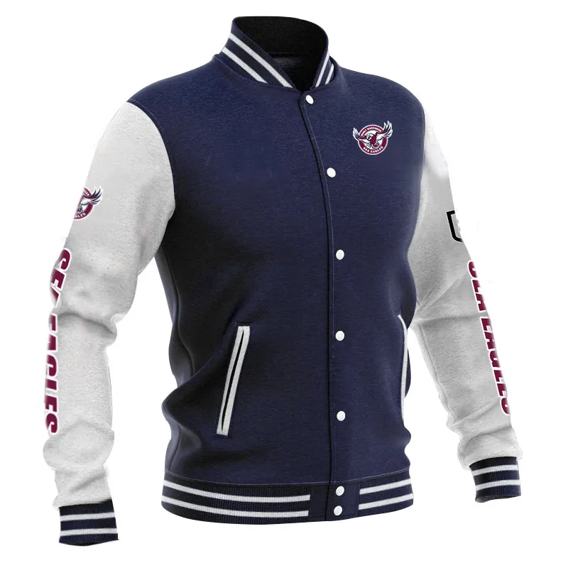 

Baseball Uniform Jackets Threaded Sleeve Round Collar Long Sleeve Clothes bombardier Jacket loose Add wool team hoodies Man wome