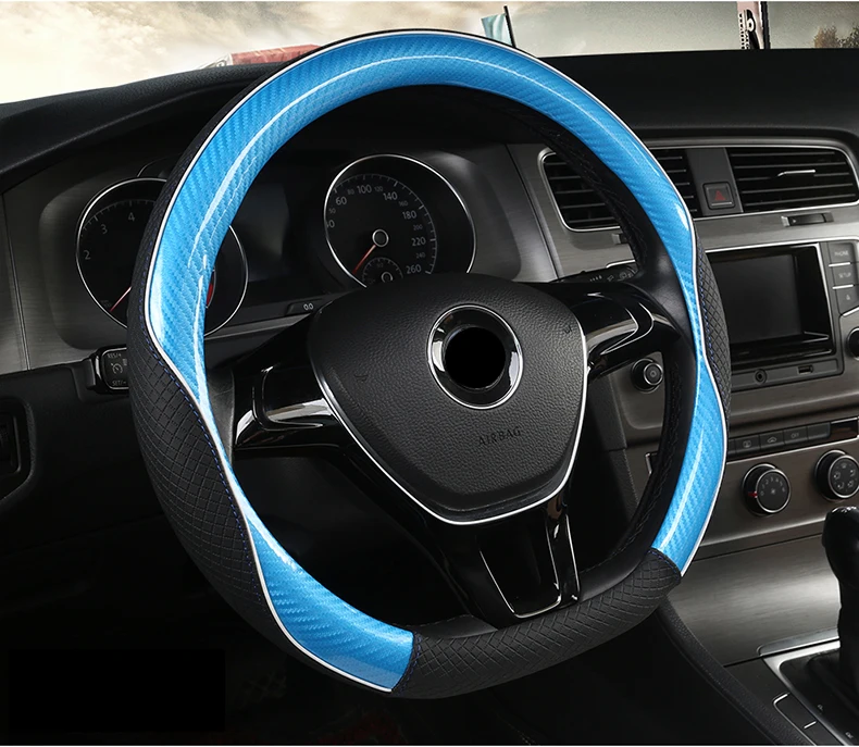 D-образный чехол на руль из углеродного волокна для VW GOLF 7 POLO JATTA Suzuki Swift Nissan Rogue