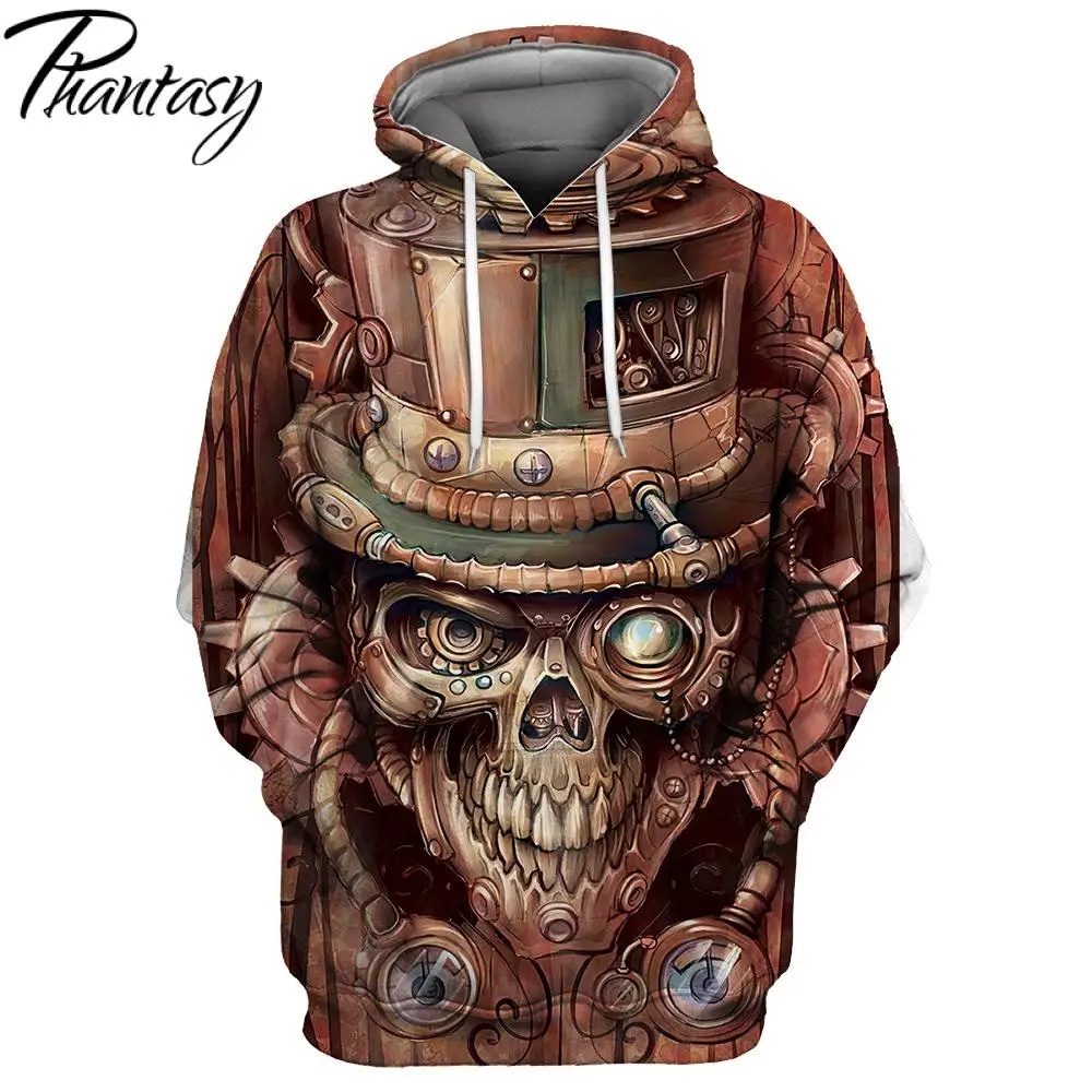 

Phantasy Man Skeleton Hooded Pullover Halloween Carnival Party Hoodies Plus Size Long Sleeve Casual Coat Clothing Autumn Outwear