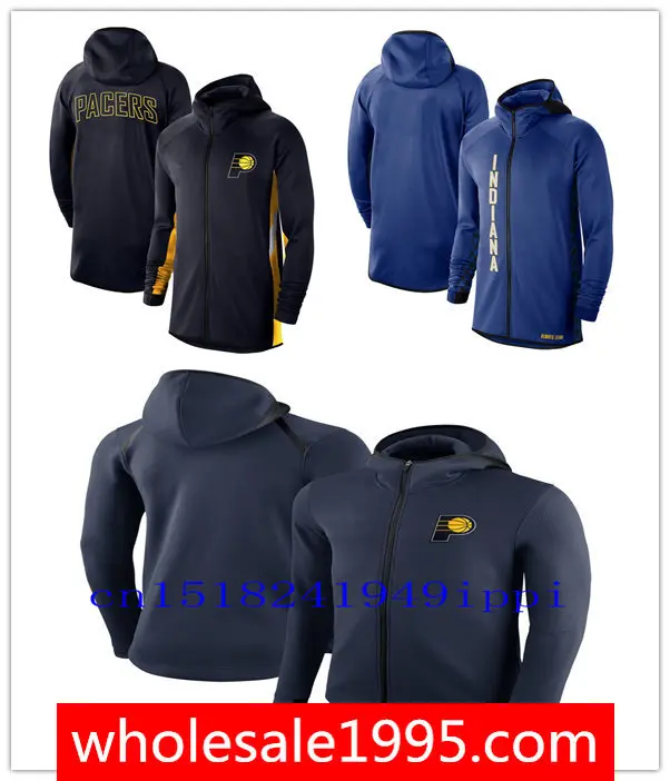 

2020 NBA Indiana Pacers MEN Heathered jacket Authentic Earned Edition Showtime Therma Flex Performance Full-Zip Hoodie