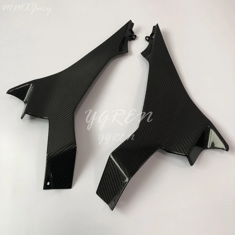 

Для 2018 Kawasaki Ninja 400 глянцевый 3K Углеродное волокно 2*2 саржа левая и правая сторона бака топливная панель Крышка отделка