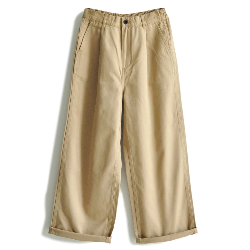 SAUCE HONEY Woman Pants Loose Work Pants CHINO Pants Baker Pants Vintage Spring/Autumn 100% Cotton Casual  Twill