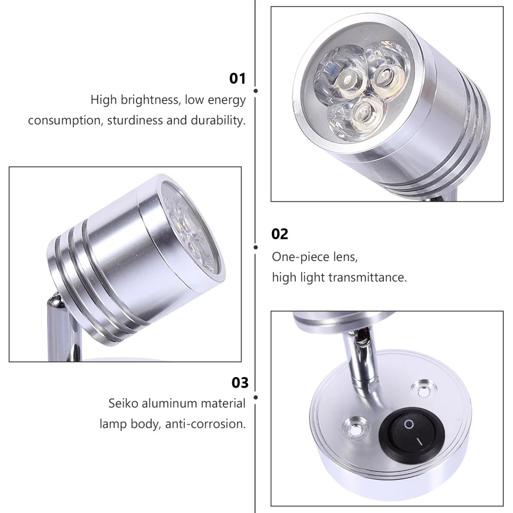 

1pc 12V Flexible Wall Suction Light Yacht RV 12V Aluminum Universal Lamp