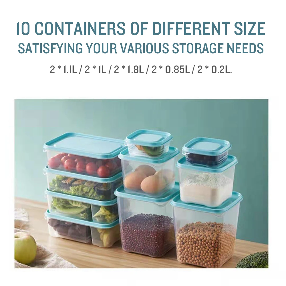 Контейнер для еды с крышками 10 упаковок контейнер хранения фруктов и овощей