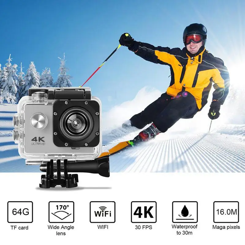 Продажа Экшн-камера H9R / H9 Ultra HD 4K, 30 м, водонепроницаемый экран 2,0 дюйма, 1080p, Спортивная камера Go Extreme Pro