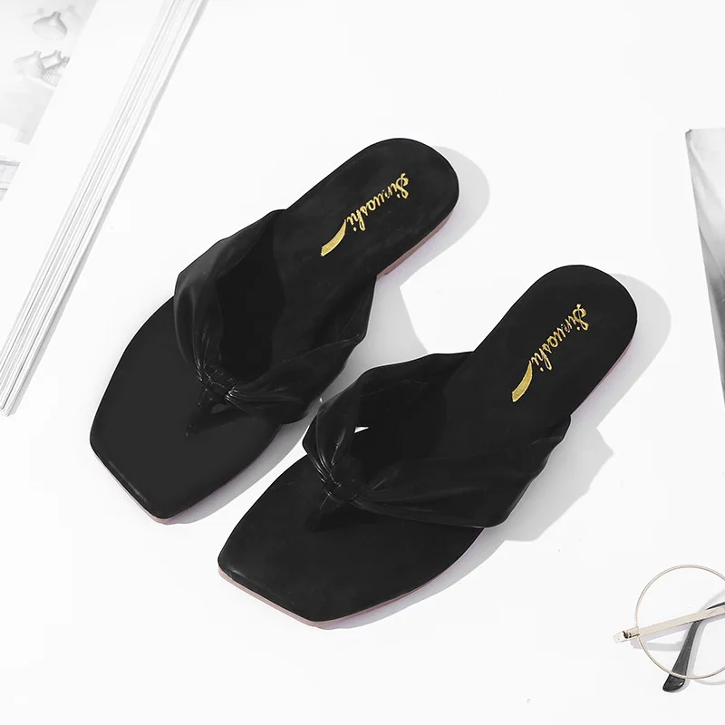 

Whoholl 2020 New Brand Slippers Weave Leather Women Sandal Open Toe Flat Casual Slides Summer Outdoor Beach Female Flip Flops