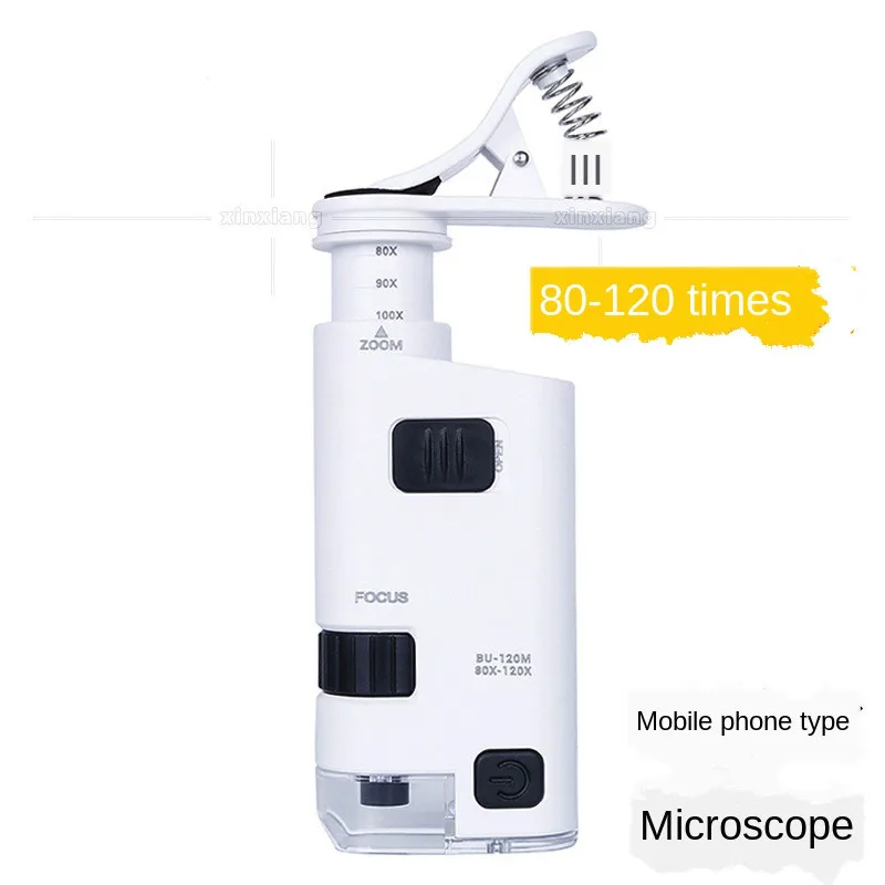 80X120X Регулируемый универсальный мобильный телефон клип мини зум фото микроскоп