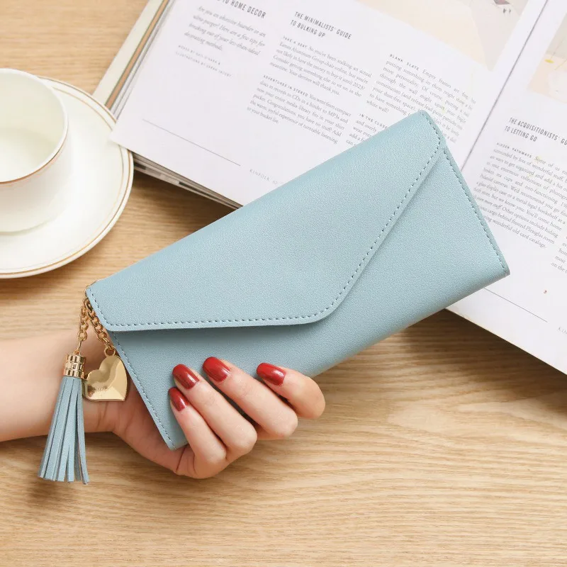 

Women Leather Slim Wallet Long Design Trifold Credit Card Holder Organizer Purse SEC88