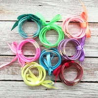 5 pcsset zwpon little girls glitter filled jelly bangles bowknot bracelets baby kids bangles jewelry gift wholesale 16 colors