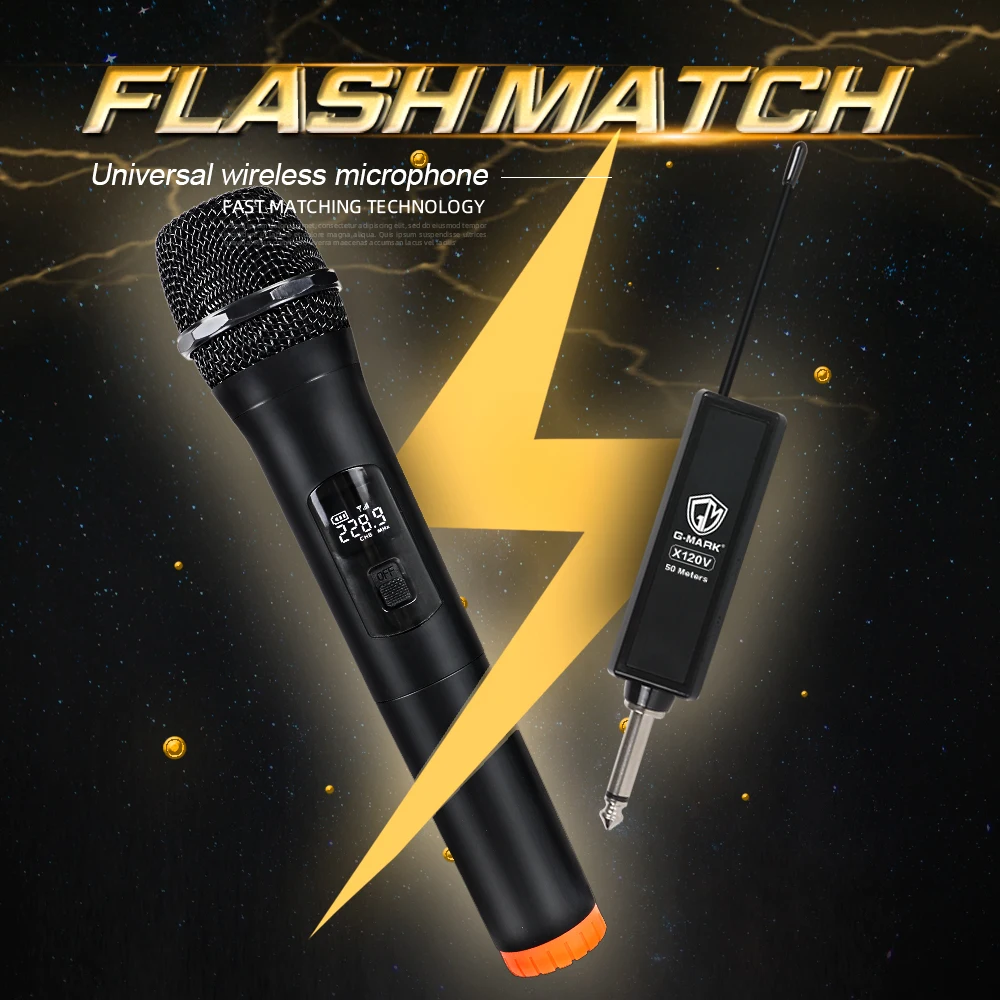 G MARK X110V Беспроводной Перезаряжаемые микрофон караоке с литиевой Батарея