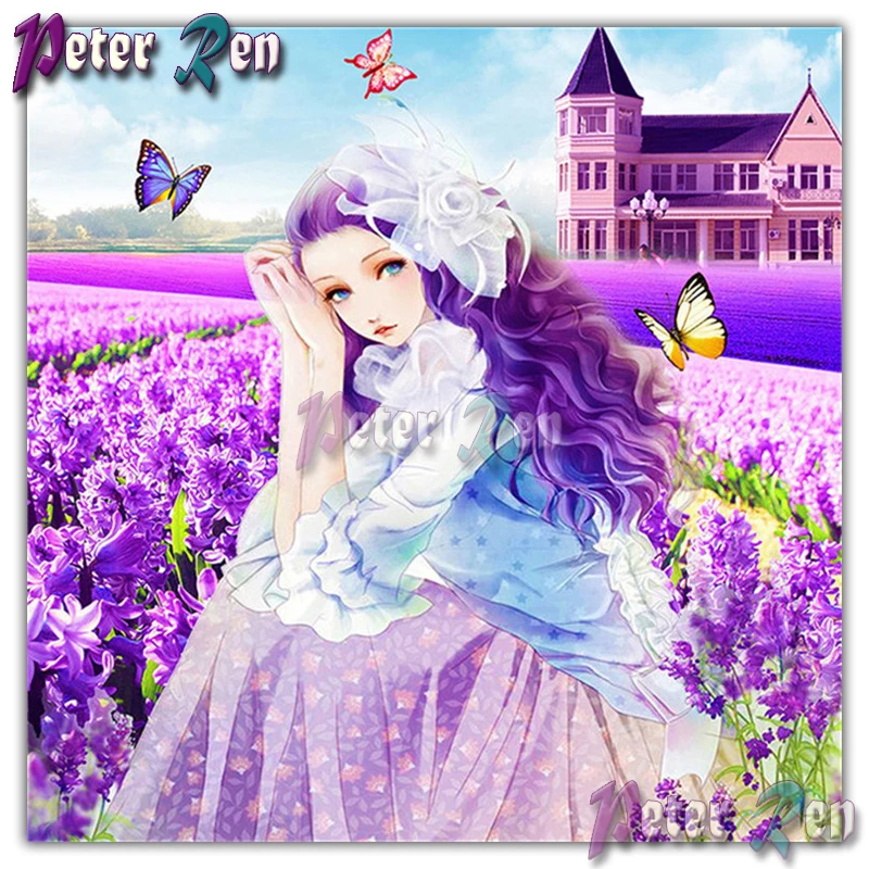 

5d Lavender girl Diamond embroider Square or Round Diamond Painting Diy Diamond Mosaic cross stitch Picture holiday gift