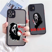 ghostface phone case for iphone 13 12 11 mini pro xr xs max 7 8 plus x matte transparent back cover