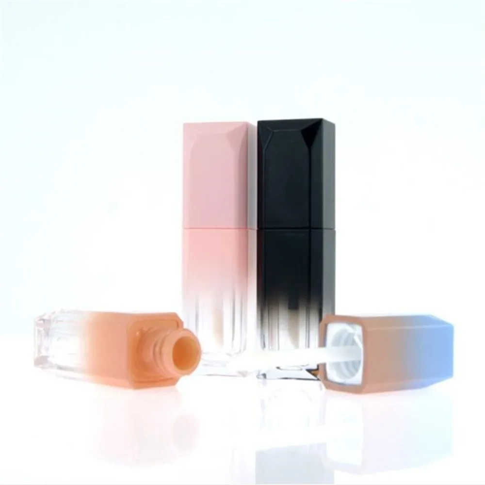 High-grade Empty Bottle Gradient Square Lip Gloss Tube Glaze Red Cover Scrub Fashionable | Красота и здоровье