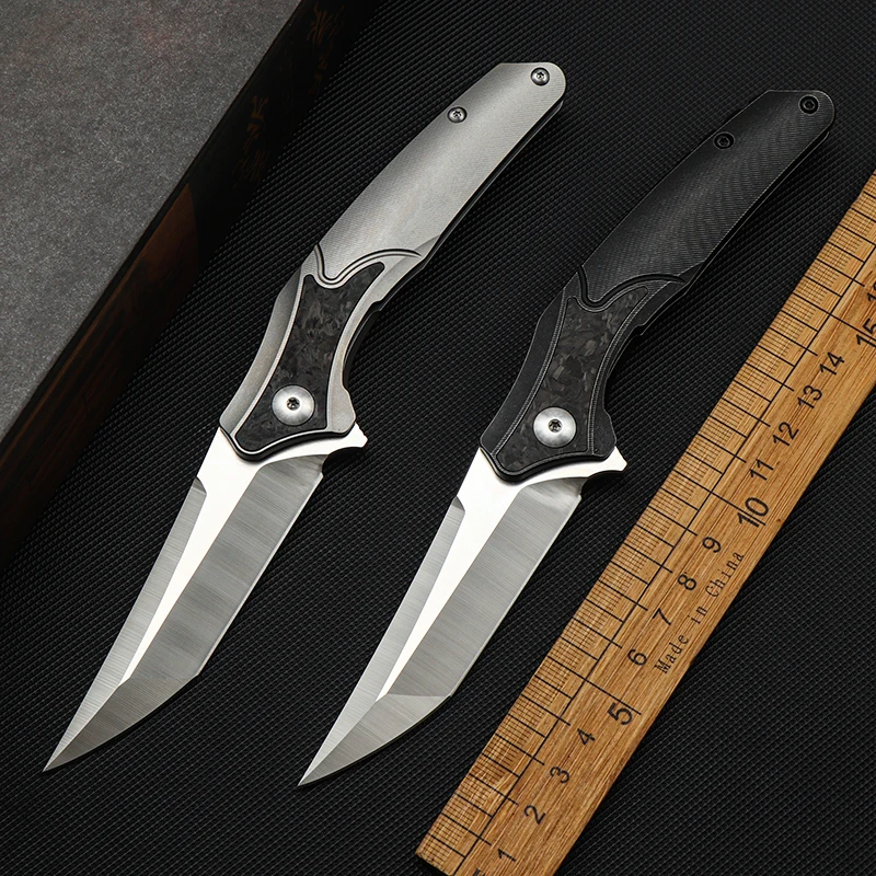 

M390 powder steel folding knife TC4 titanium alloy EDC tool self-defense sharp knife outdoor portable knife high hardness knife