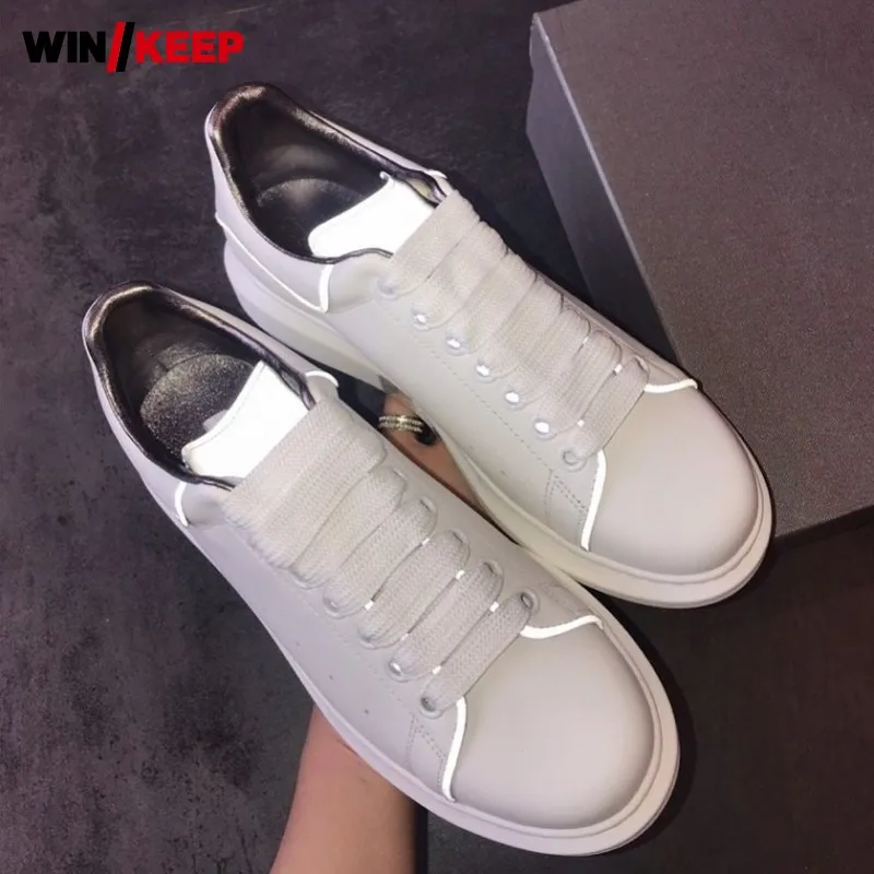 Новые женские Fuorescent на платформе Туфли из натуральной кожи Спортивная обувь для