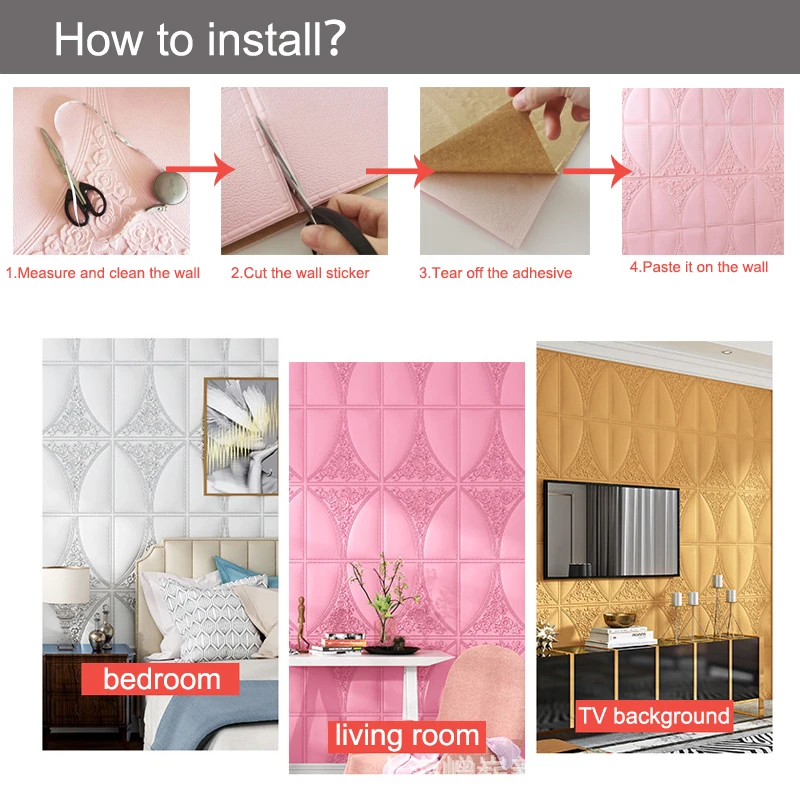 10 шт. 3D стерео пенные настенные Стикеры потолочная панель наклейка на крышу