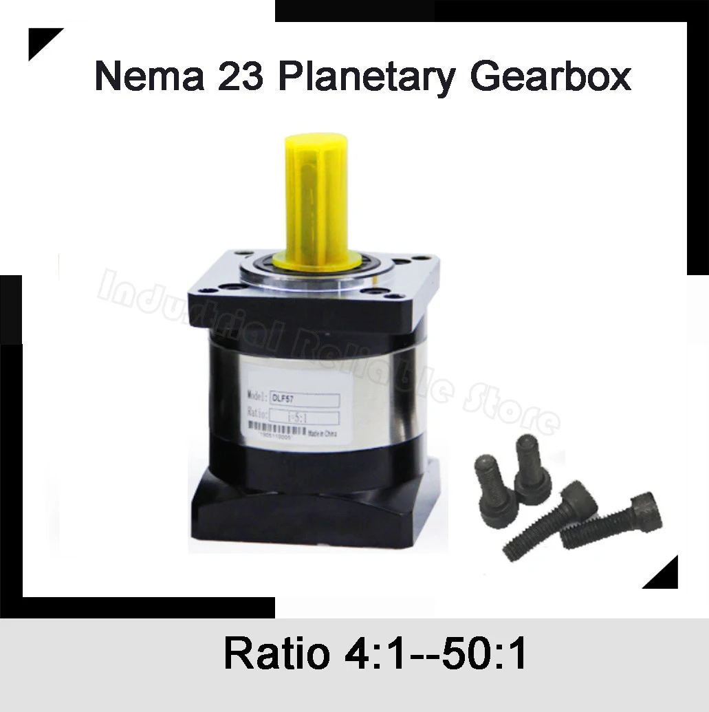 

Planetary Gearbox Nema 23 57mm Motor Reducer Ratio 4 5 10 16 20~50:1 Motor Gear for Nema23 57mm Stepper Motor 4000rpm 8mm input
