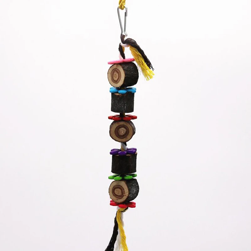 Красочный Попугай жевательные пряди кусать зубы лесенка из натурального дикого