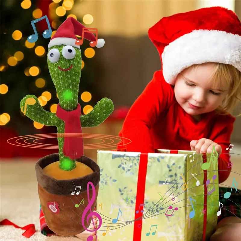 

Christmas Dancing Parrot Cactus Toy Twist Speaker Singing Talking Dancer Cactus 120Songs Electronic Christmas Gift 2021 2022