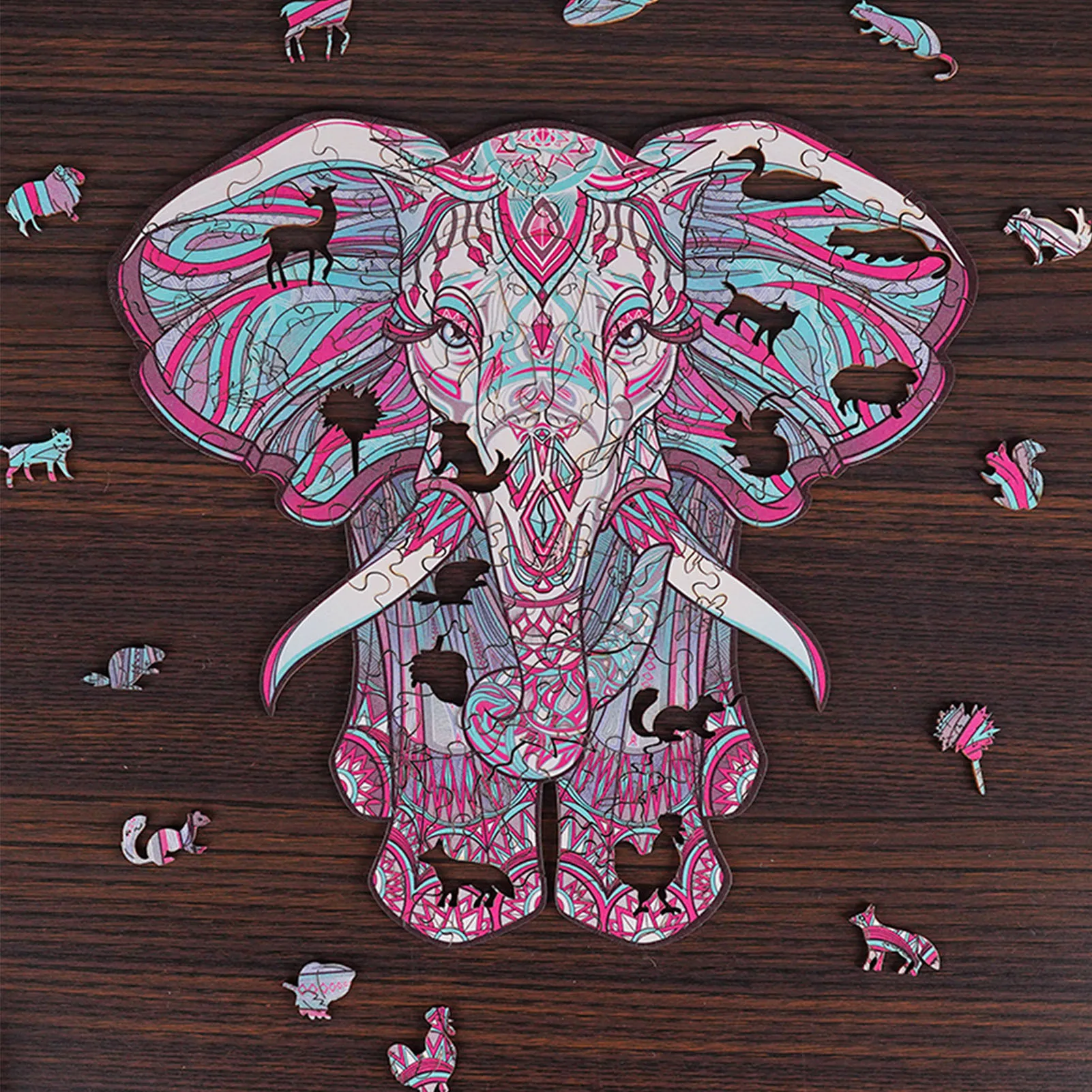 Красочные Блоки пазлы неправильной формы животные синий дракон слон белка рысь