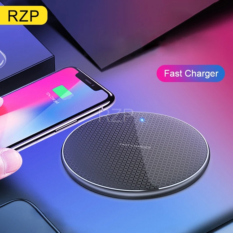 Быстрое беспроводное зарядное устройство RZP для Apple iPhone Xs Max XR 8 Plus Samsung S8 S9 S10 Note 9 10